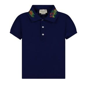 Gucci dragon embroidered polo shirt